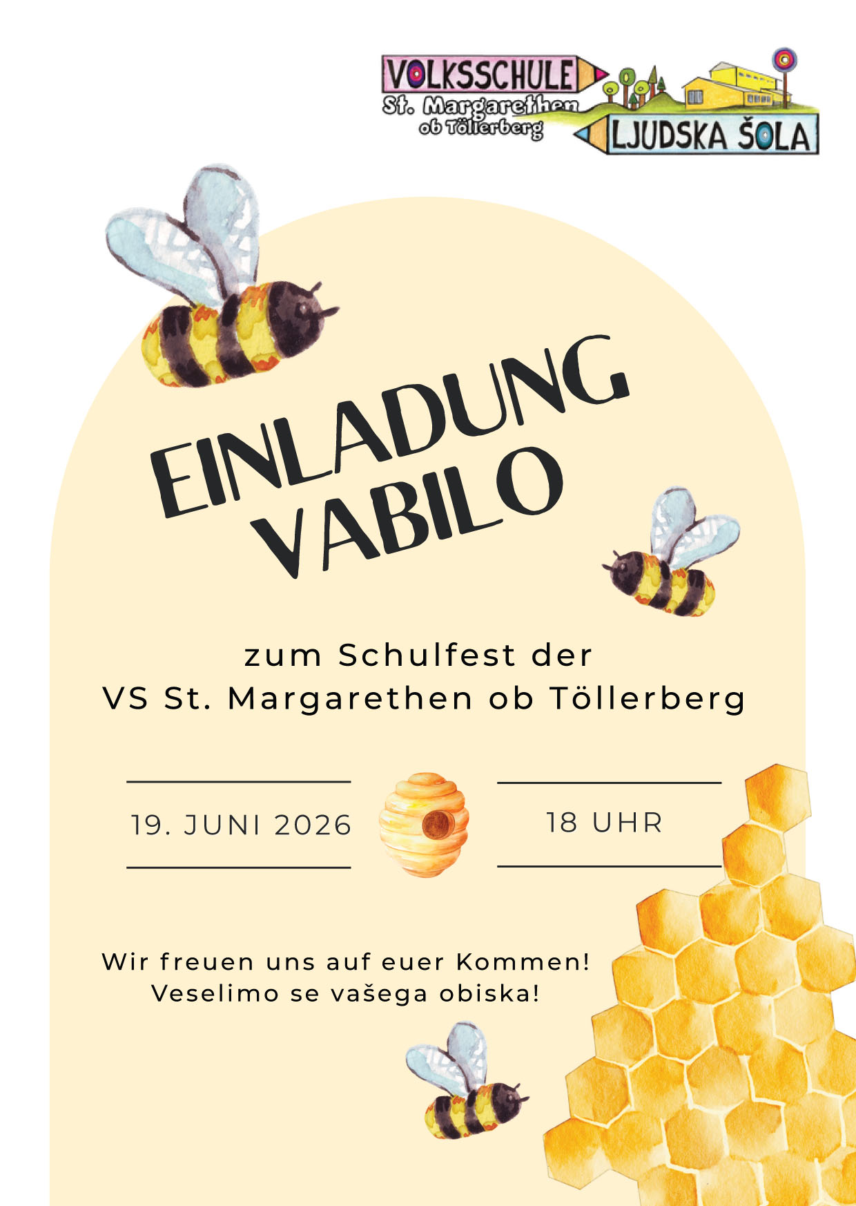 Einladung zum Schulfest der VS St. Margarethen ob Töllerberg
