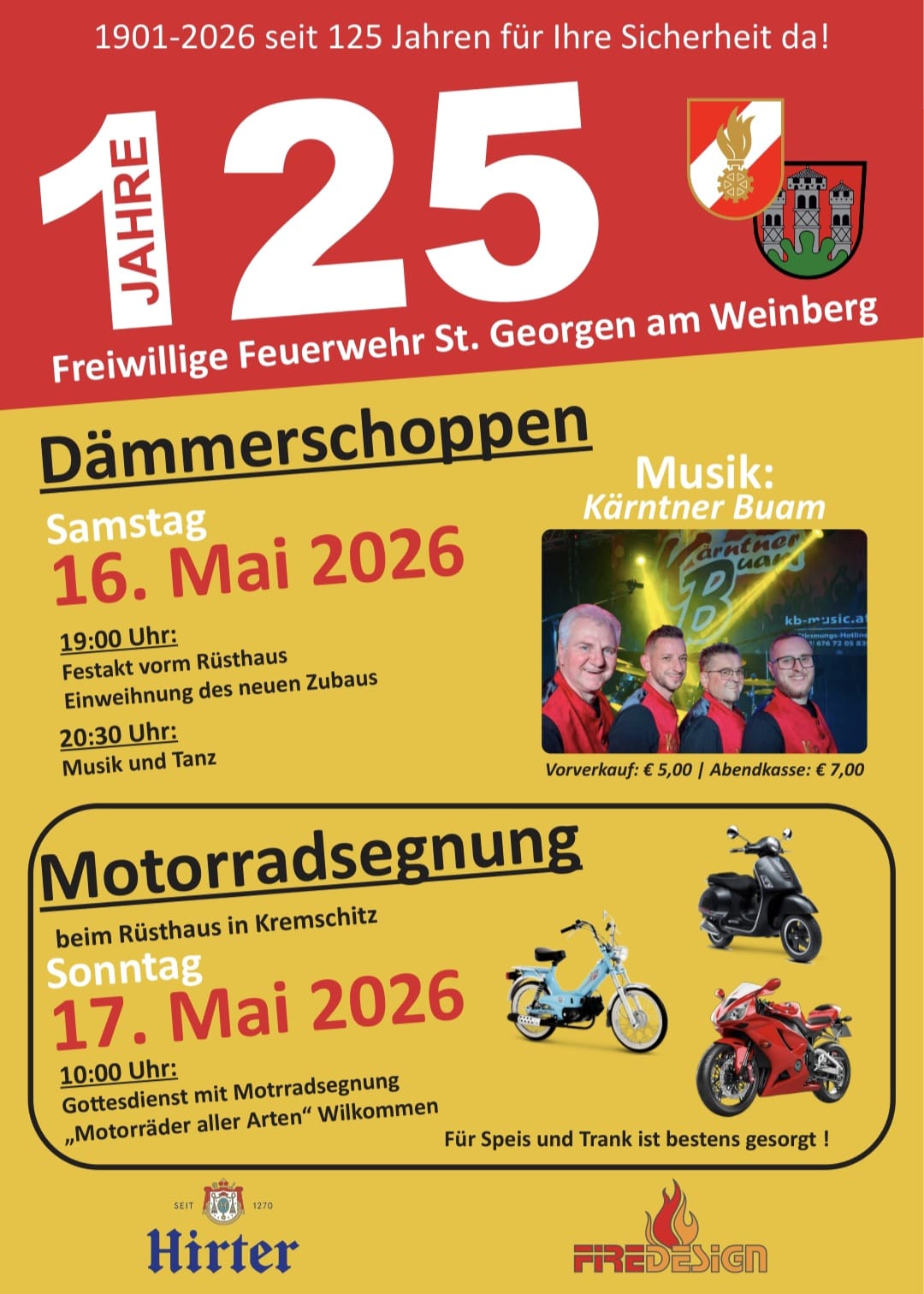 Motorradsegnung der FF St. Georgen am Weinberg - 125 Jahre